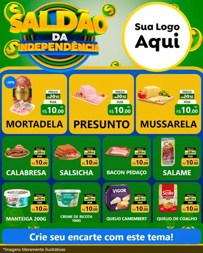 Modelo de Rede Social para Feed Instagram com o tema Saldão da Indepêndencia para Frios e Laticínios