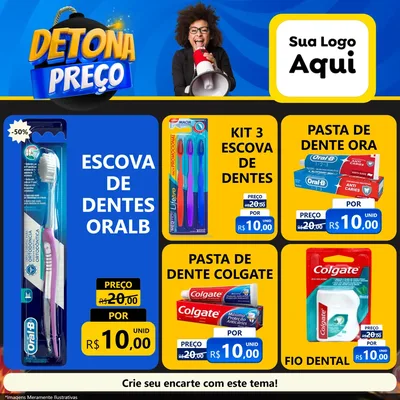 Modelo de Rede Social para Feed Facebook com o tema Detona Preços para Higiene Pessoal