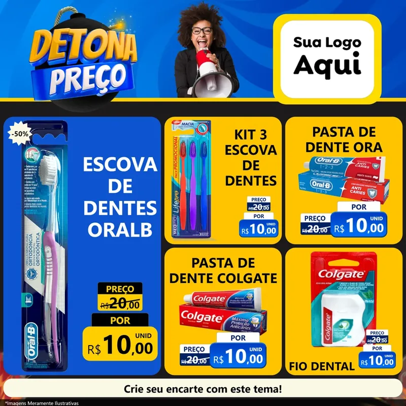 Modelo de Rede Social para Feed Facebook com o tema Detona Preços para Higiene Pessoal
