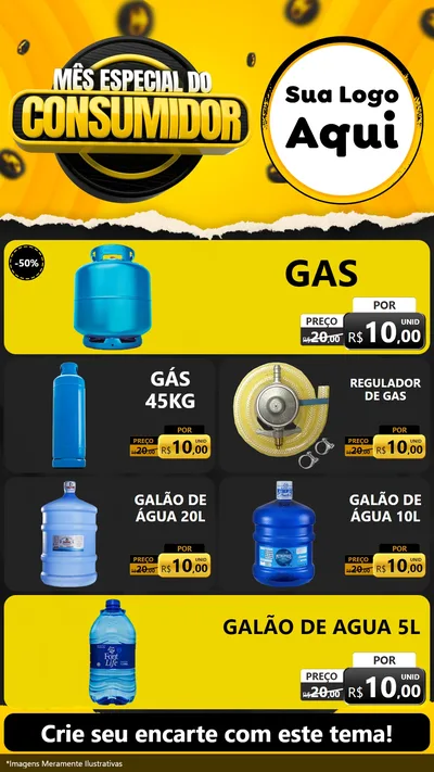Modelo de TV para TV Vertical com o tema Mês Especial do Consumidor para Água e gás