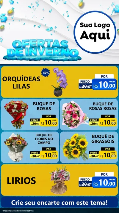 Modelo de TV para TV Vertical com o tema Ofertas de Inverno para Floricultura e jardim