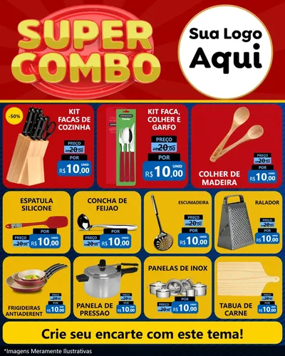 Modelo de Rede Social para Feed Instagram com o tema Super Combo para Utilidades Domésticas