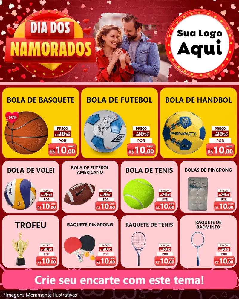 Modelo de Rede Social para Feed Instagram com o tema Dia Dos Namorados para Artigos Esportivos