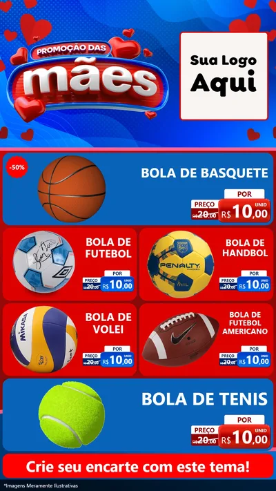 Modelo de TV para TV Vertical com o tema Promoção das Mães para Artigos Esportivos