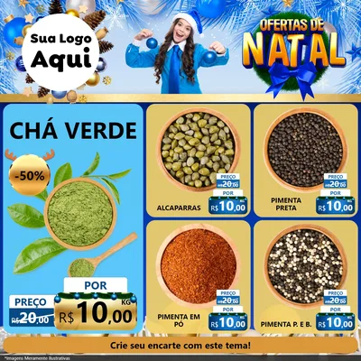 Modelo de Rede Social para Feed Facebook com o tema Ofertas de Natal para Produtos Naturais