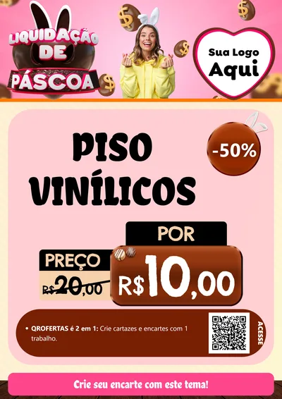 Modelo de Cartaz para Cartaz A4 Vertical com o tema Liquidação de Páscoa para Material para Construção