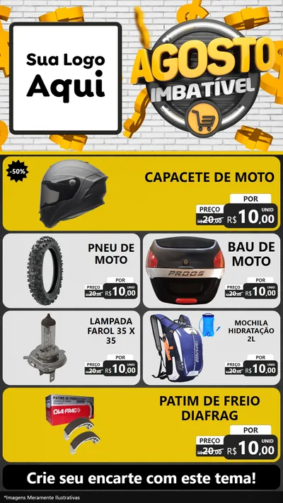 Modelo de TV para TV Vertical com o tema Agosto imbatível para Moto peças
