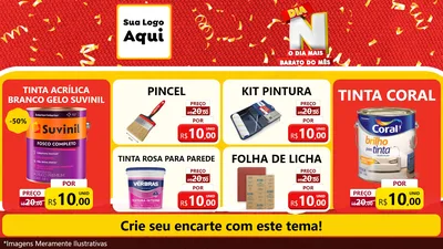 Modelo de TV para TV Horizontal com o tema Dia N o Dia Mais Barato do Mês para Tintas e Ferramentas