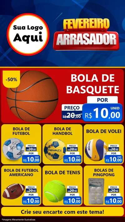 Modelo de Rede Social para Stories com o tema Fevereiro Arrasador para Artigos Esportivos
