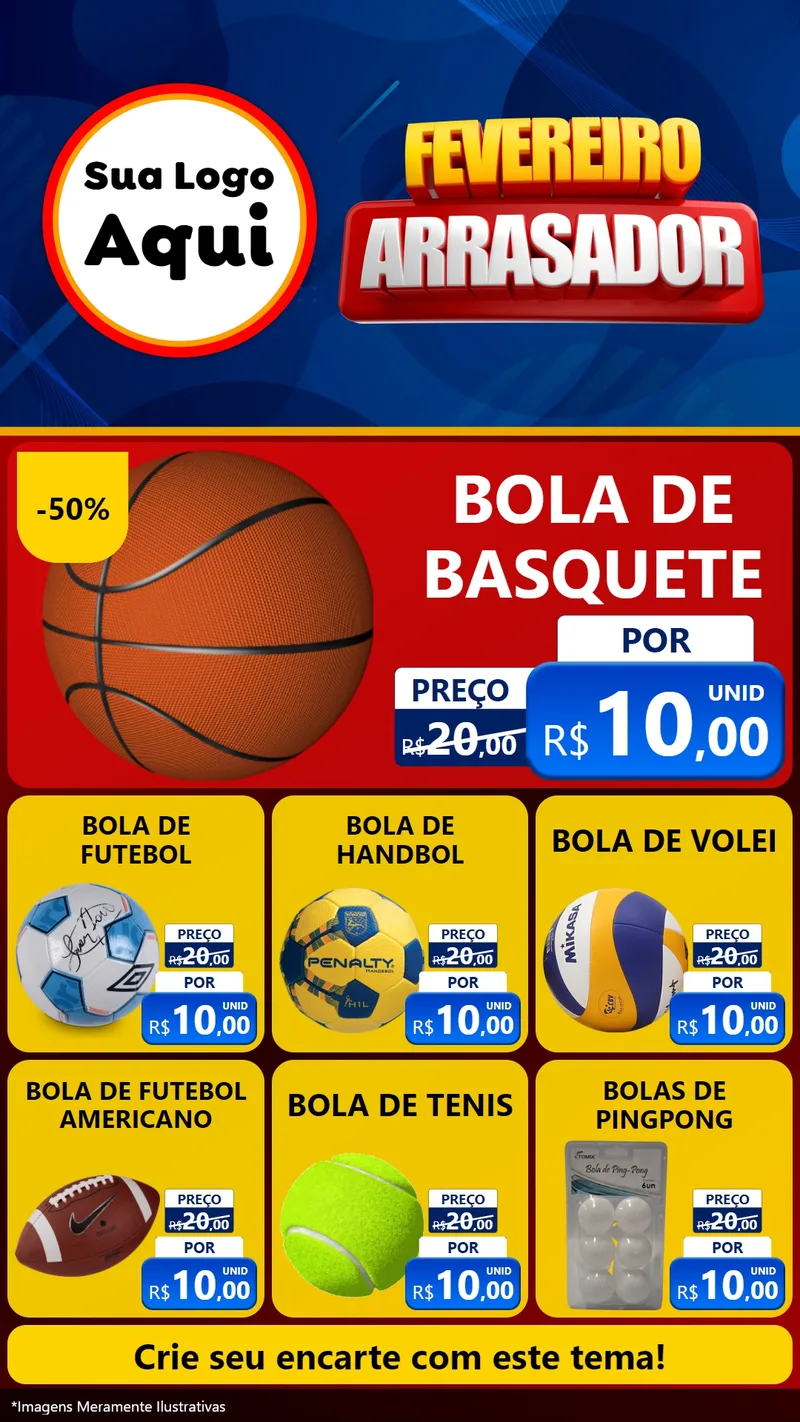 Modelo de Rede Social para Stories com o tema Fevereiro Arrasador para Artigos Esportivos
