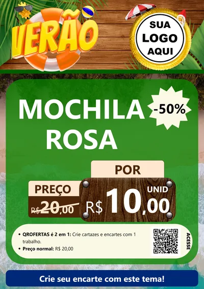 Modelo de Cartaz para Cartaz A4 Vertical com o tema Verão para Papelaria
