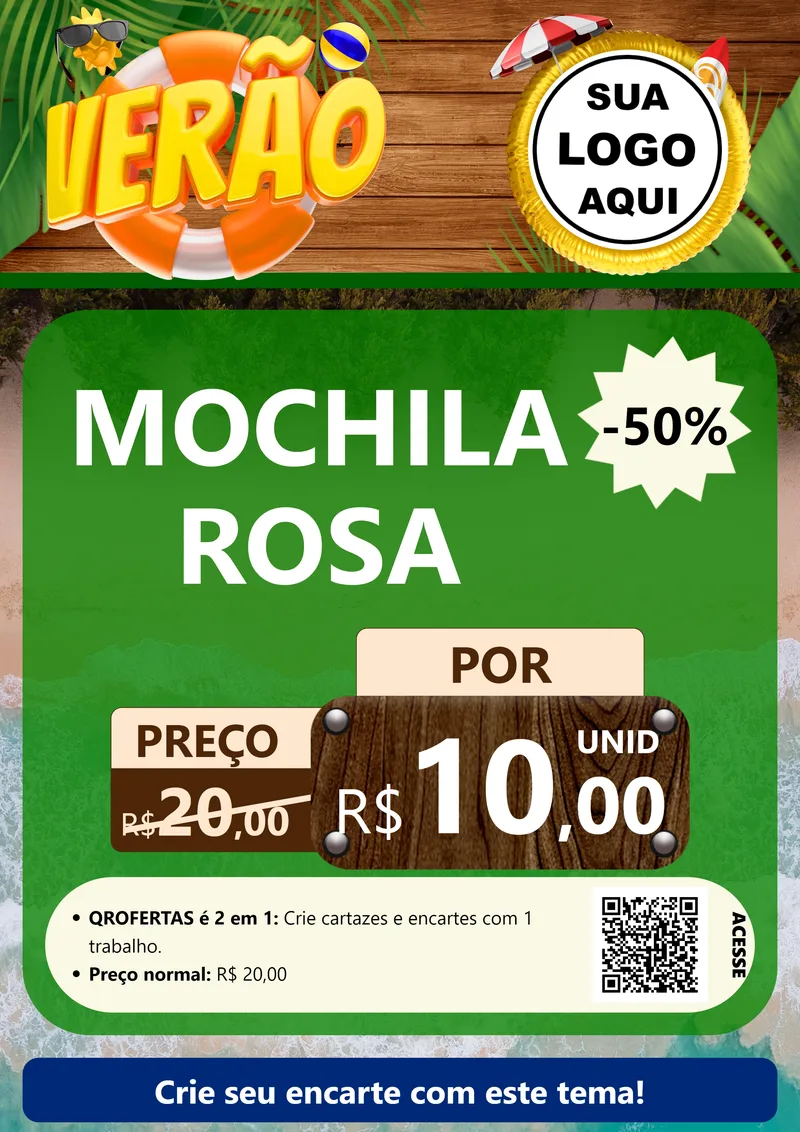 Modelo de Cartaz para Cartaz A4 Vertical com o tema Verão para Papelaria