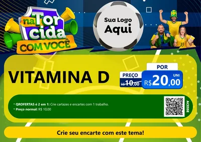 Modelo de Cartaz para Cartaz A4 Horizontal com o tema Na Torcida Com Você - Copa para Farmácia