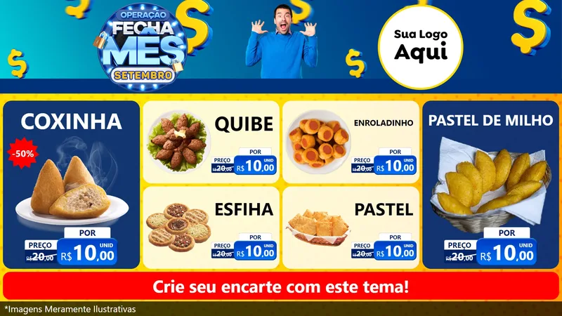 Modelo de TV para TV Horizontal com o tema Operação Fecha Mês Setembro para Salgadaria