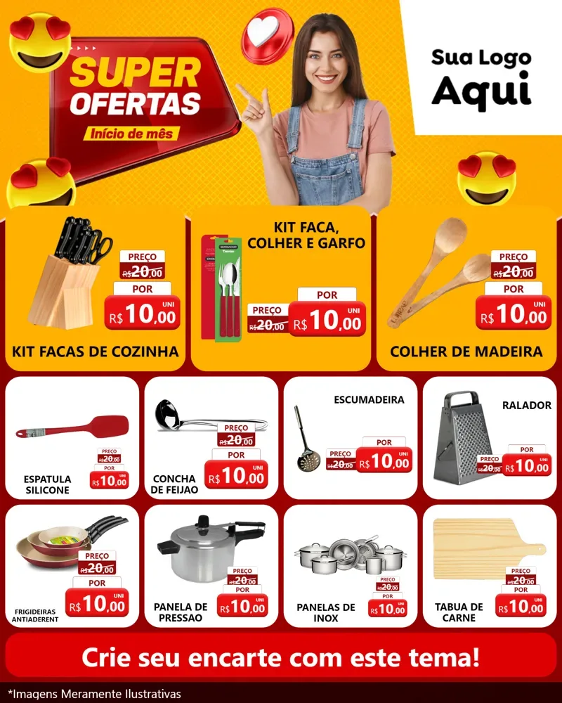 Modelo de Rede Social para Feed Instagram com o tema Super Ofertas Inicio De mês para Utilidades Domésticas