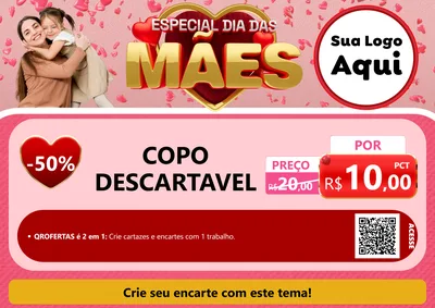 Modelo de Cartaz para Cartaz A4 Horizontal com o tema Especial Dia Das Mães para Embalagens