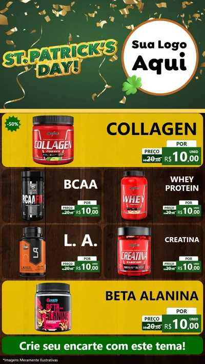 Modelo de TV para TV Vertical com o tema St Patriks Day para Suplementos alimentares