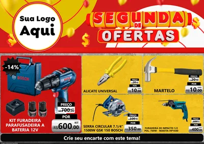 Modelo de Encarte para Encarte A4 Horizontal com o tema Segunda de Ofertas para Maquinas e Ferramentas