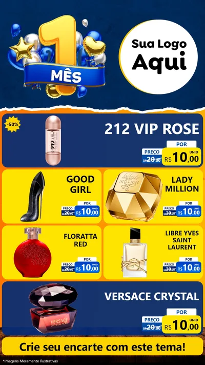 Modelo de TV para TV Vertical com o tema Um Mês de Aniversário para Perfumes
