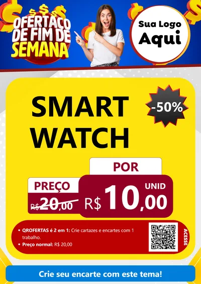 Modelo de Cartaz para Cartaz A4 Vertical com o tema Ofertaço de Fim de Semana para Informática