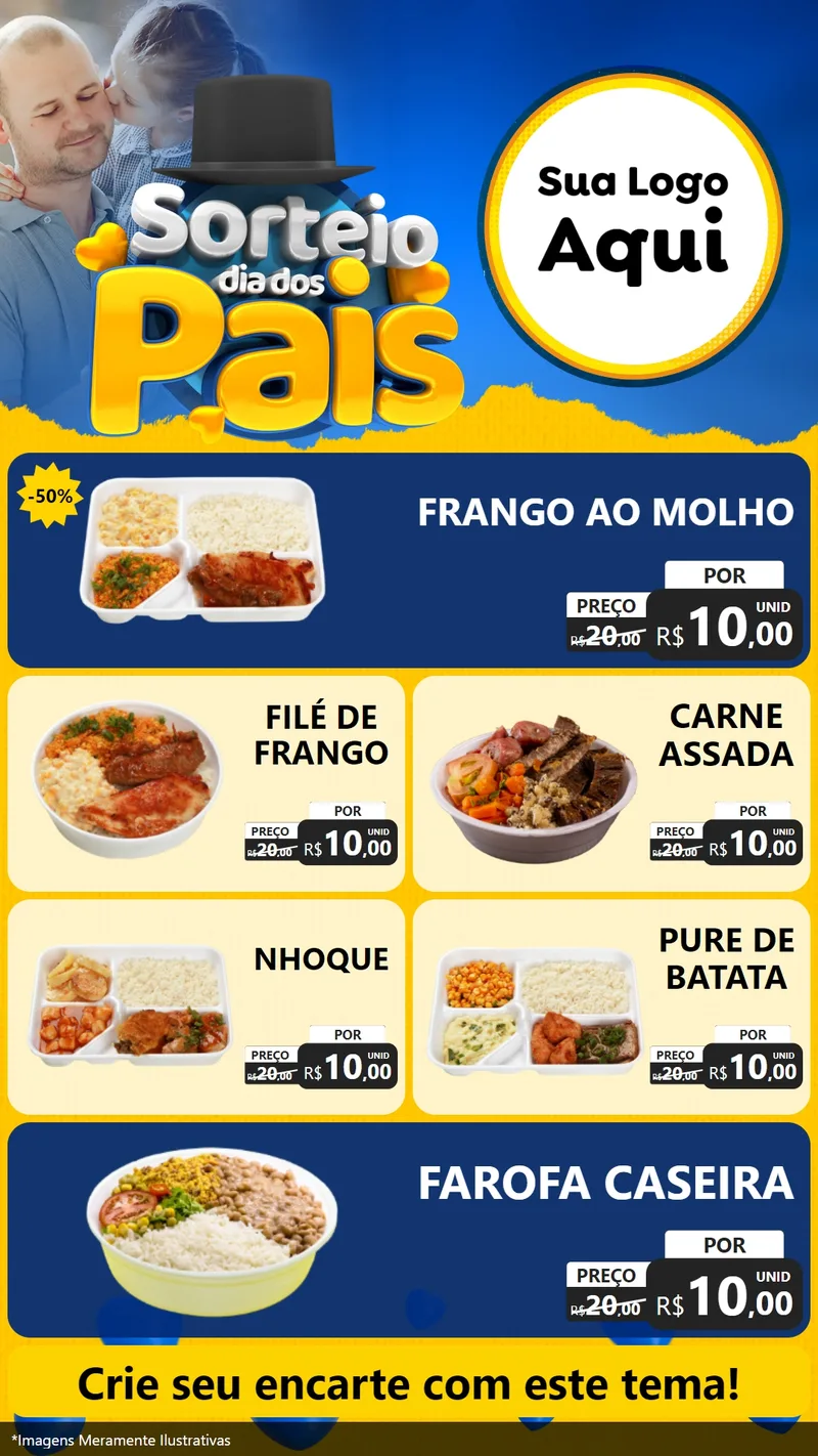 Modelo de TV para TV Vertical com o tema Sorteio Dia Dos Pais para Restaurante