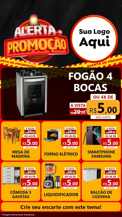 Modelo de Rede Social para Stories com o tema Alerta de Promoção para Móveis e Eletro