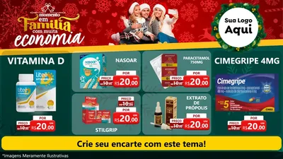 Modelo de TV para TV Horizontal com o tema Momento em Família (Natal) para Farmácia
