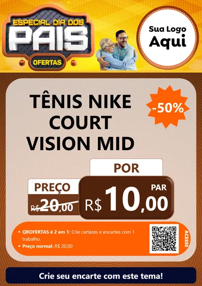 Modelo de Cartaz para Cartaz A4 Vertical com o tema Especial Dia dos Pais para Calçados