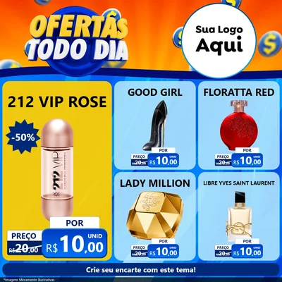 Modelo de Rede Social para Feed Facebook com o tema Ofertas Todo Dia para Perfumes