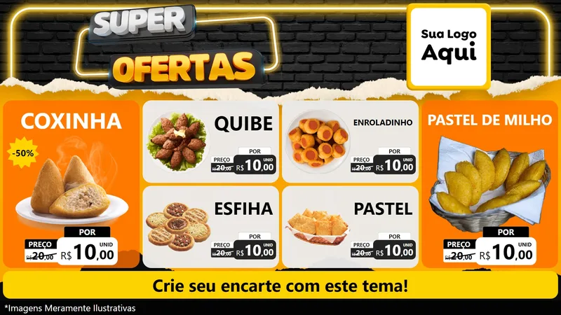 Modelo de TV para TV Horizontal com o tema Super Ofertas para Salgadaria