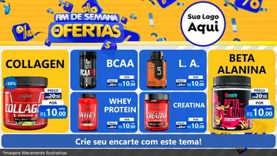 Modelo de TV para TV Horizontal com o tema Fim de Semana de Ofertas para Suplementos alimentares