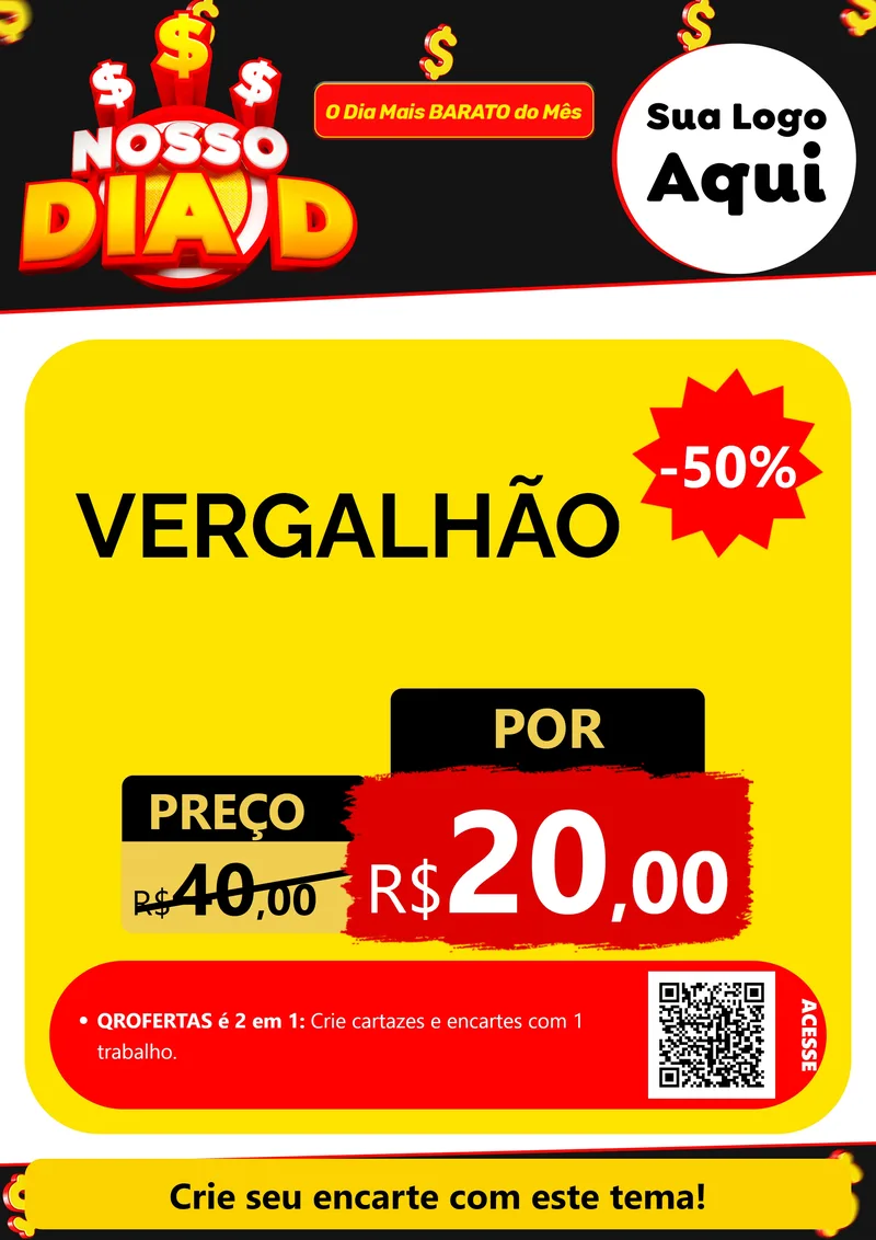 Modelo de Cartaz para Cartaz A4 Vertical com o tema Nosso Dia D para Ferragens