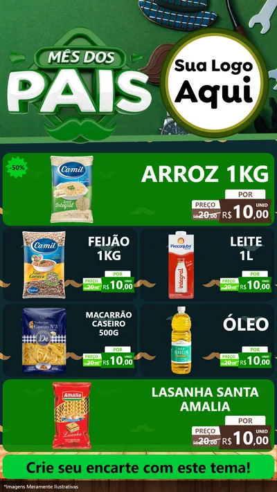 Modelo de TV para TV Vertical com o tema Mês dos Pais para Supermercado