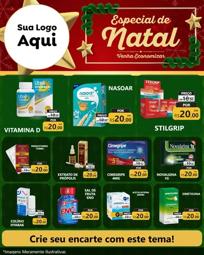 Modelo de Rede Social para Feed Instagram com o tema Especial de Natal para Farmácia