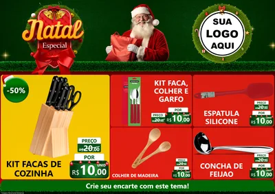 Modelo de Encarte para Encarte A4 Horizontal com o tema Natal Especial para Utilidades Domésticas