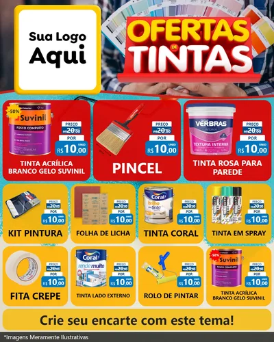 Modelo de Rede Social para Feed Instagram com o tema Ofertas de Tintas para Tintas e Ferramentas