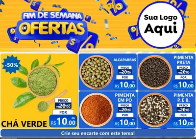 Modelo de Encarte para Encarte A4 Horizontal com o tema Fim de Semana de Ofertas para Produtos Naturais