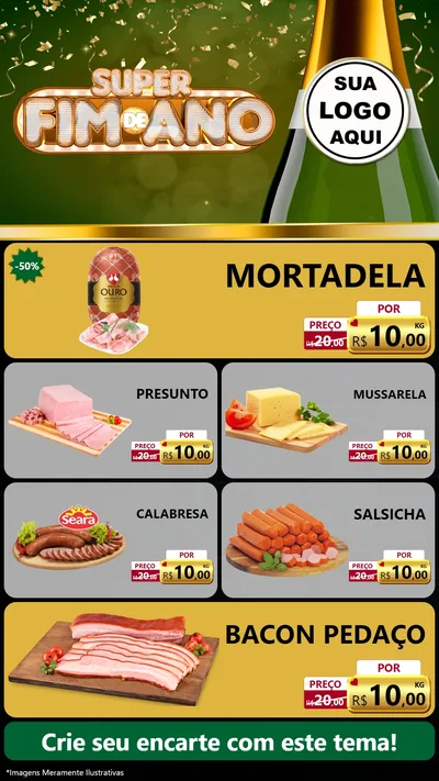 Modelo de TV para TV Vertical com o tema Super Fim de Ano para Frios e Laticínios