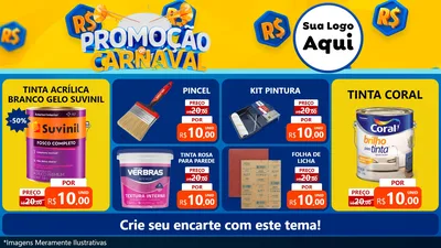 Modelo de TV para TV Horizontal com o tema Promoção de Carnaval para Tintas e Ferramentas