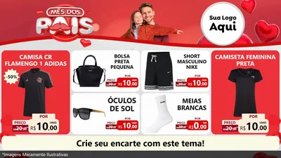 Modelo de TV para TV Horizontal com o tema Mês dos Pais para Roupas e acessórios