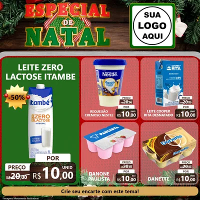 Modelo de Rede Social para Feed Facebook com o tema Especial de Natal para Frios e Laticínios