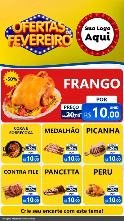 Modelo de Rede Social para Stories com o tema Ofertas de Fevereiro para Assados