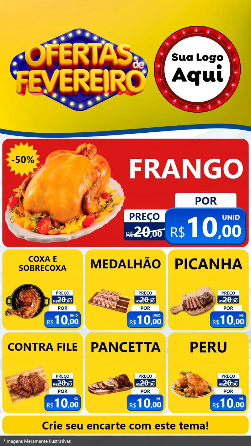 Modelo de Rede Social para Stories com o tema Ofertas de Fevereiro para Assados