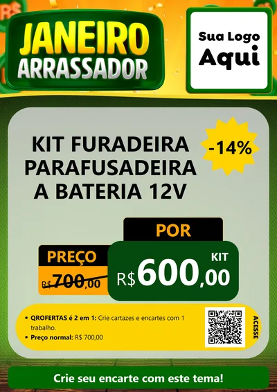 Modelo de Cartaz para Cartaz A4 Vertical com o tema Janeiro Arrasador para Maquinas e Ferramentas
