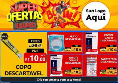 Modelo de Encarte para Encarte A4 Horizontal com o tema Super Ofertas Julho para Embalagens