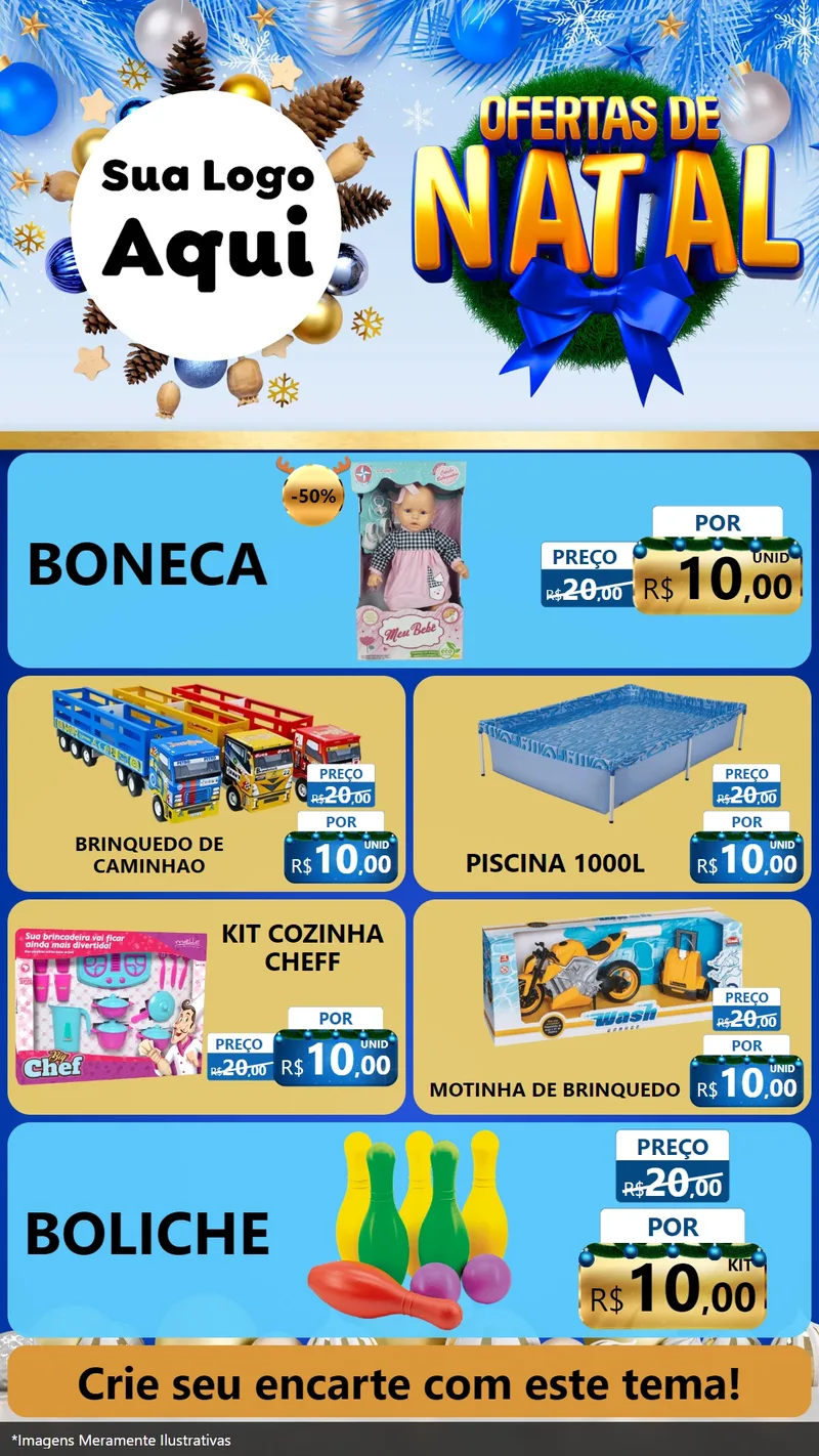 Modelo de TV para TV Vertical com o tema Ofertas de Natal para Brinquedos