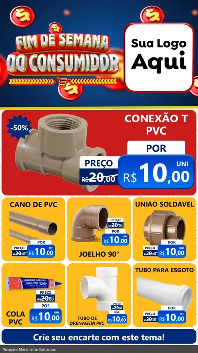 Modelo de Rede Social para Stories com o tema Fim de Semana do Consumidor para Tubos e conexões