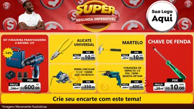 Modelo de TV para TV Horizontal com o tema Super Segunda Imperdível para Maquinas e Ferramentas