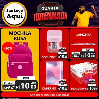 Modelo de Rede Social para Feed Facebook com o tema Quarta Turbinada para Papelaria