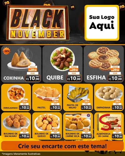 Modelo de Rede Social para Feed Instagram com o tema Black November para Salgadaria